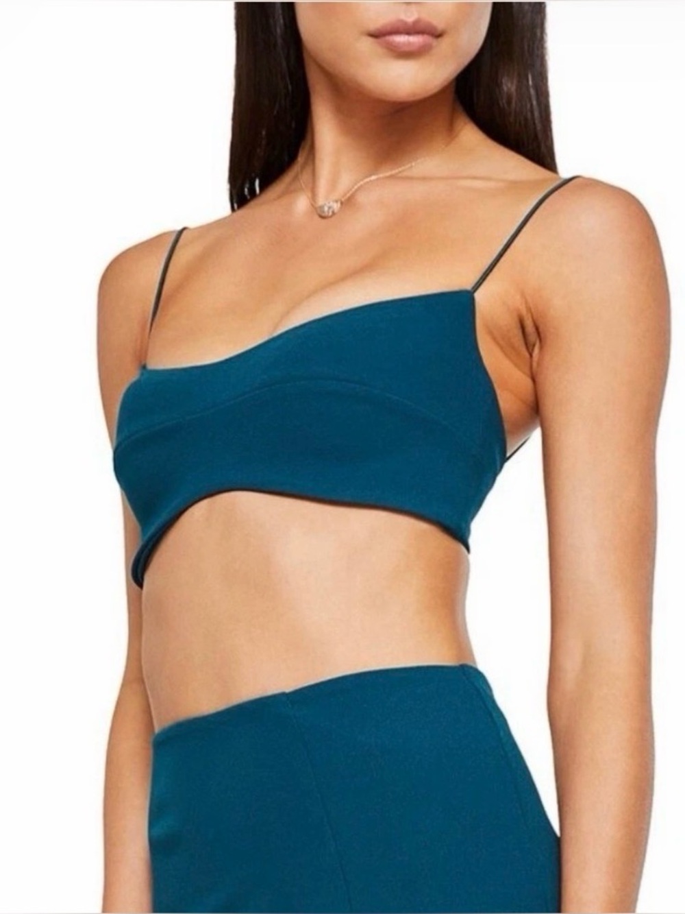 Nookie Maia Teal Bandeau Crop Top